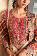Adaa Off-White A-Line Long Kurta Set