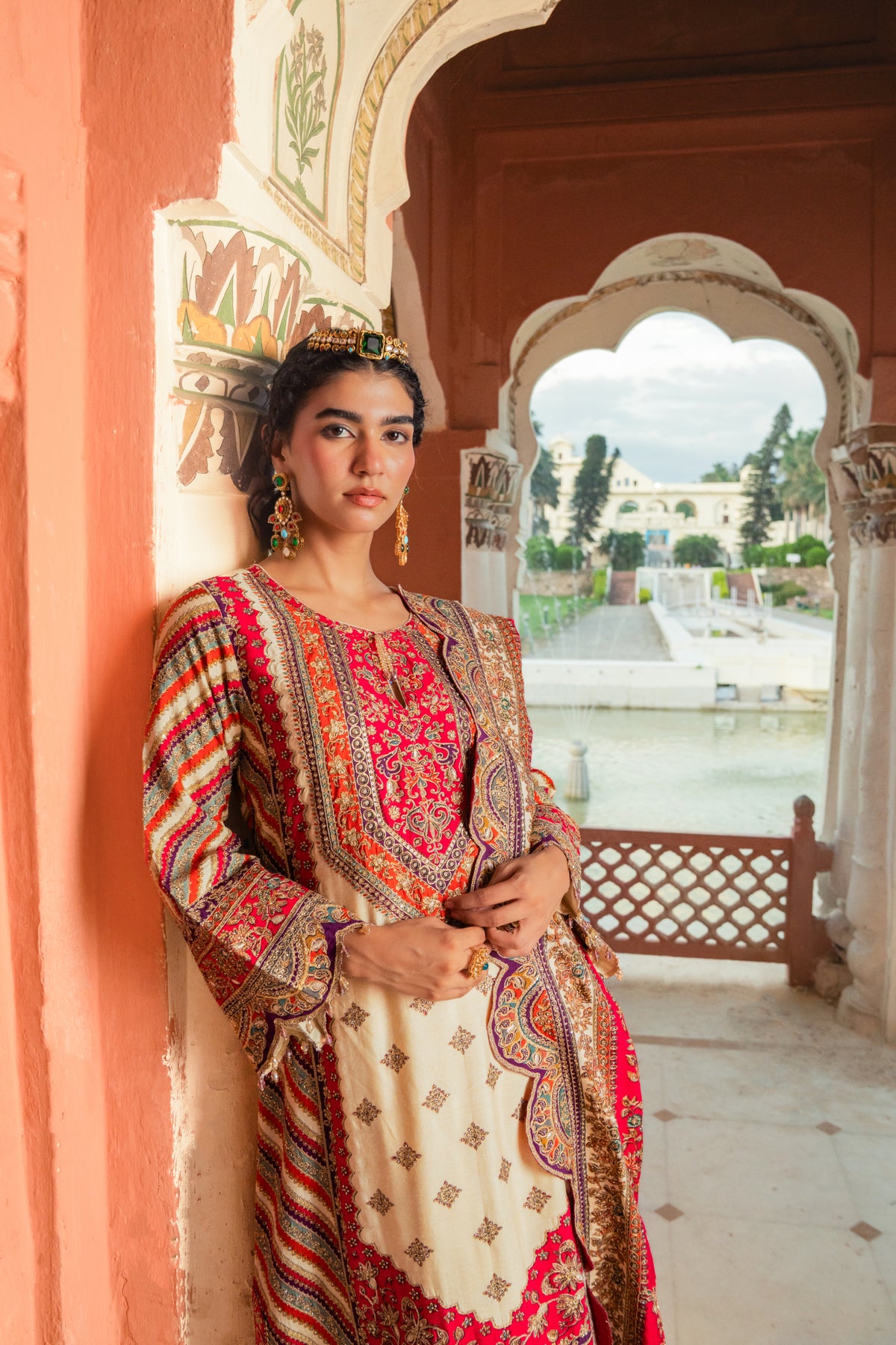 Adaa Off-White A-Line Long Kurta Set