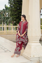Gulnaar Burgundy Kaftan Set