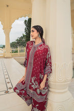 Gulnaar Burgundy Kaftan Set
