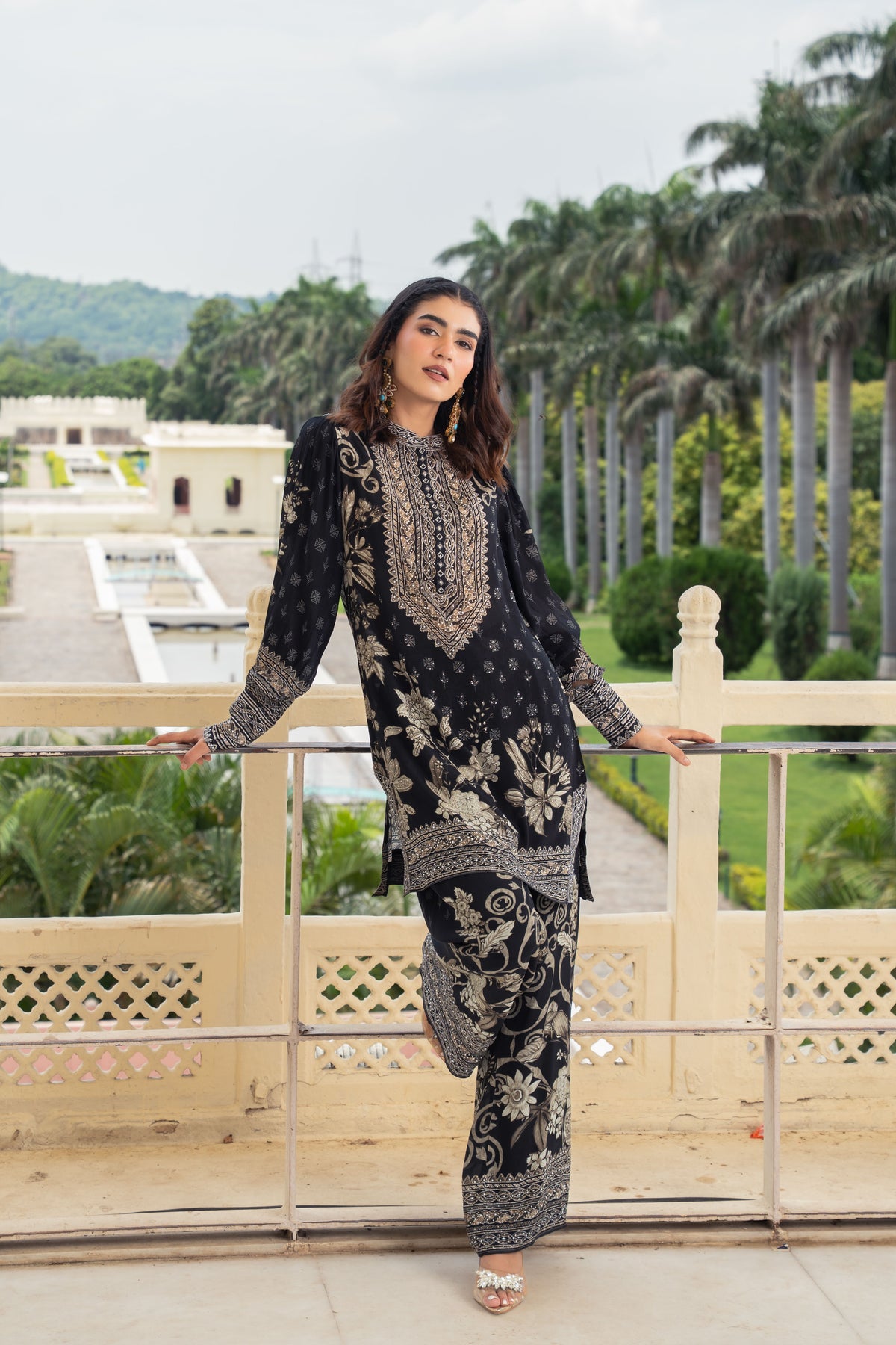 Meher Black Short Kurta with Pants