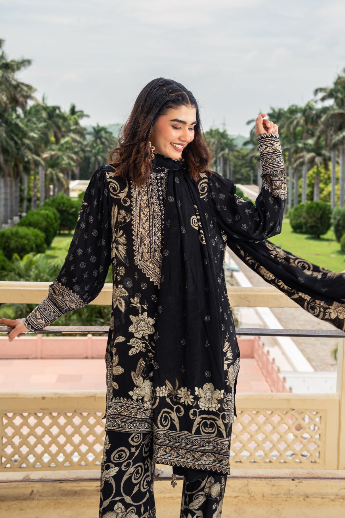 Meher Black Short Kurta with Pants