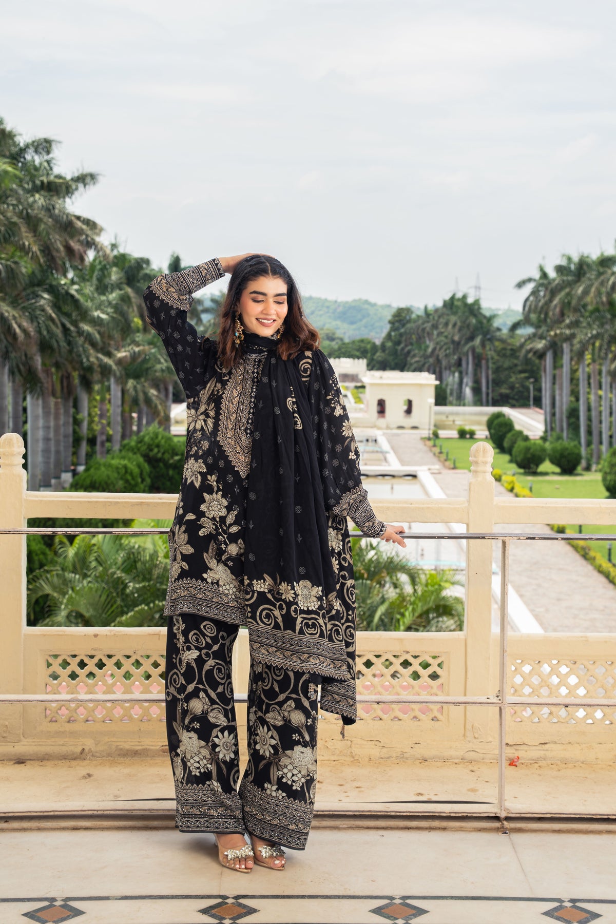 Meher Black Short Kurta with Pants