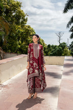 Nargis Burgundy A-Line Kurta Set
