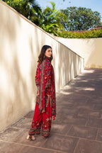 Saanjh Red Short Kurta with Pants