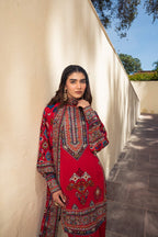 Saanjh Red Short Kurta with Pants