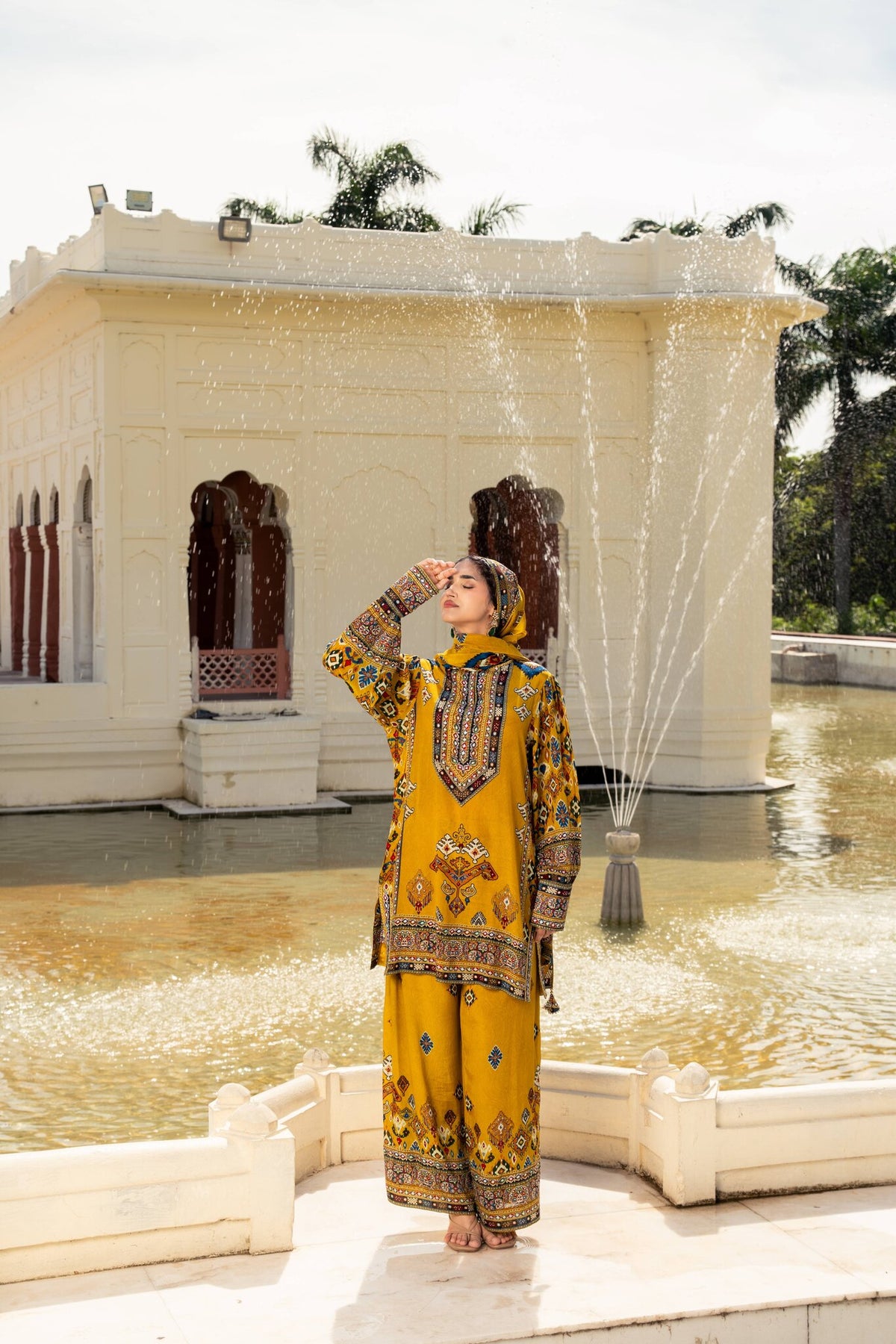 Saanjh Mustard Short Kurta with Pants