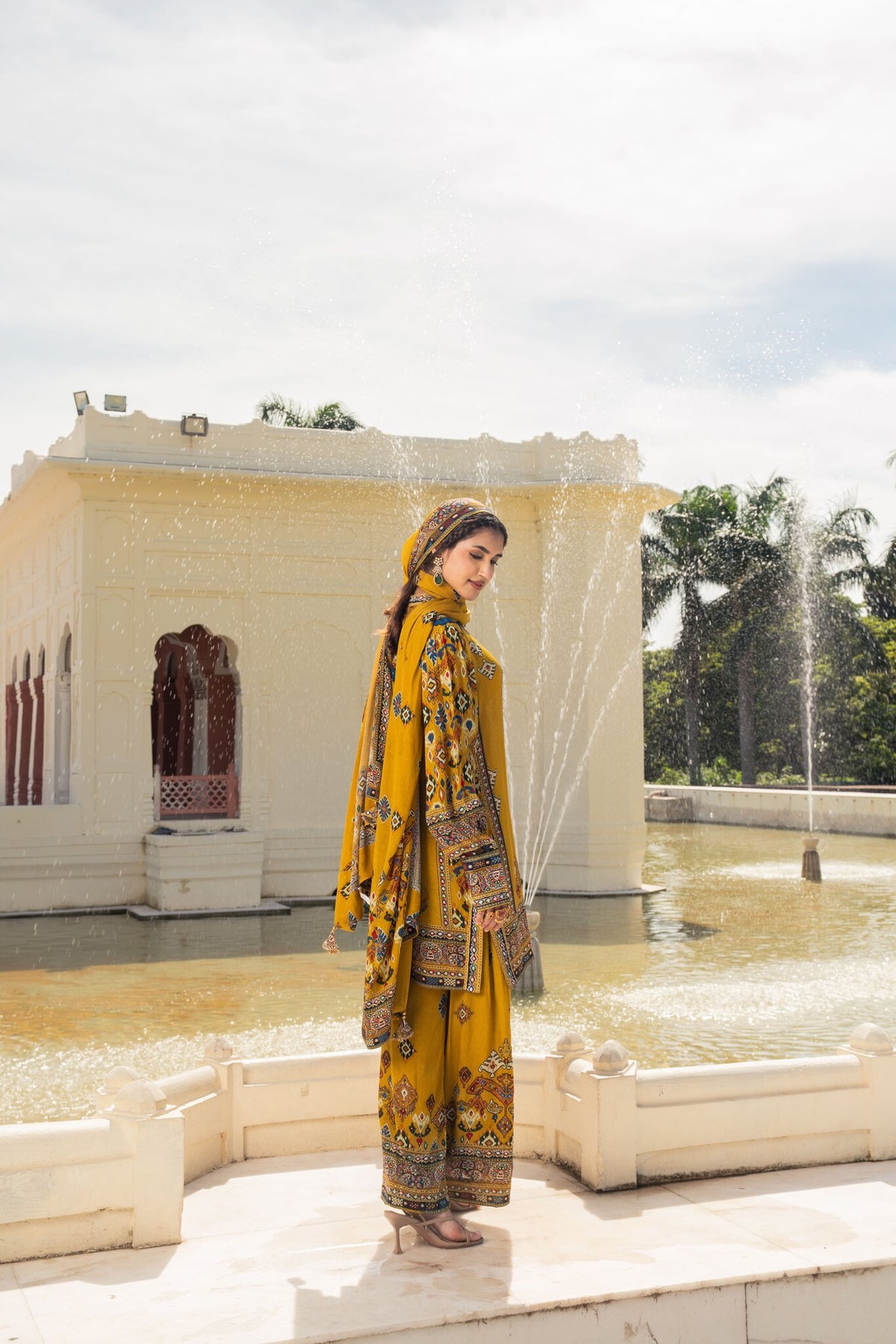 Saanjh Mustard Short Kurta with Pants