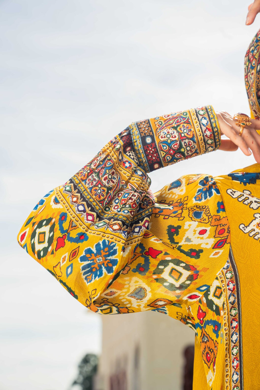 Saanjh Mustard Short Kurta with Pants