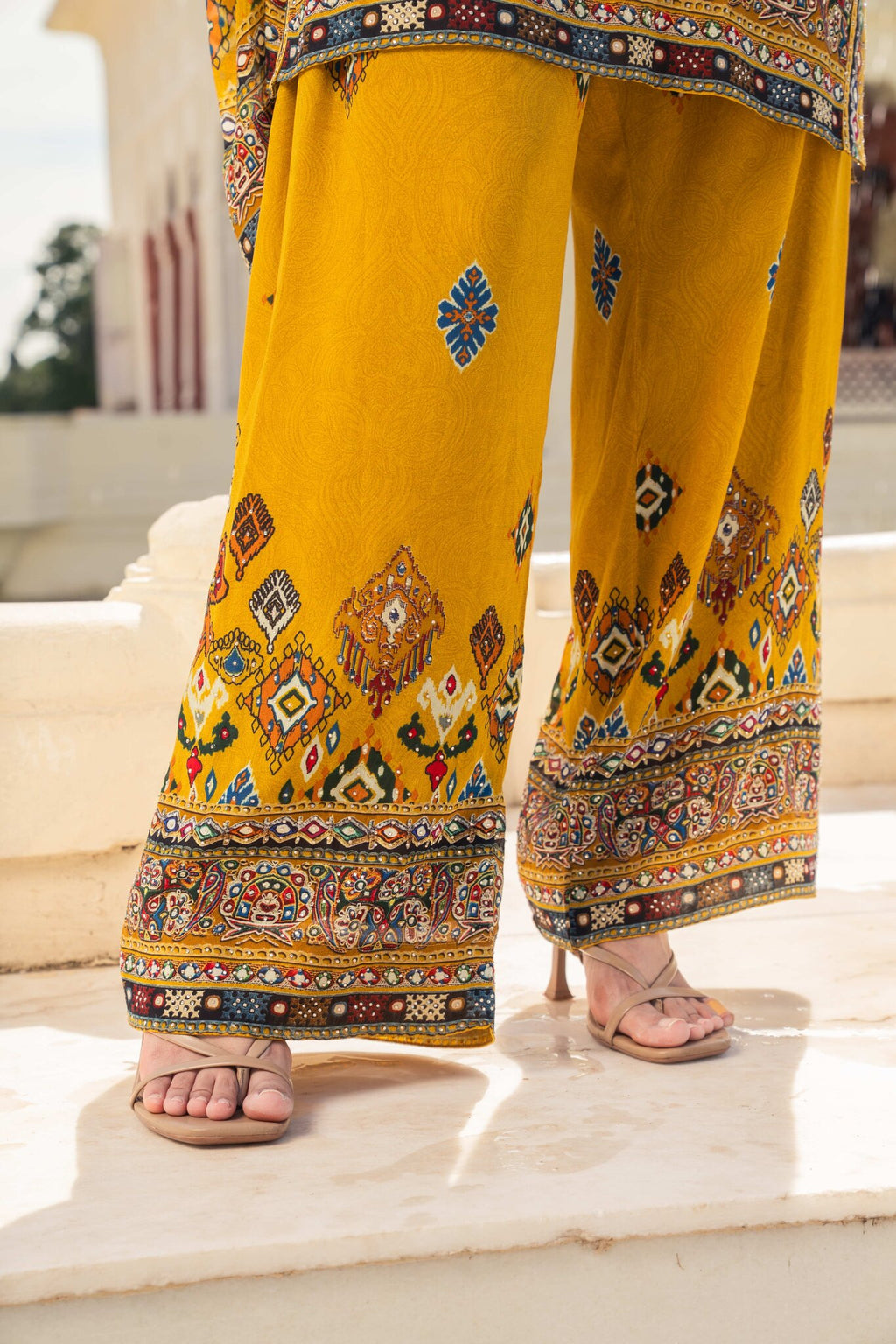 Saanjh Mustard Short Kurta with Pants