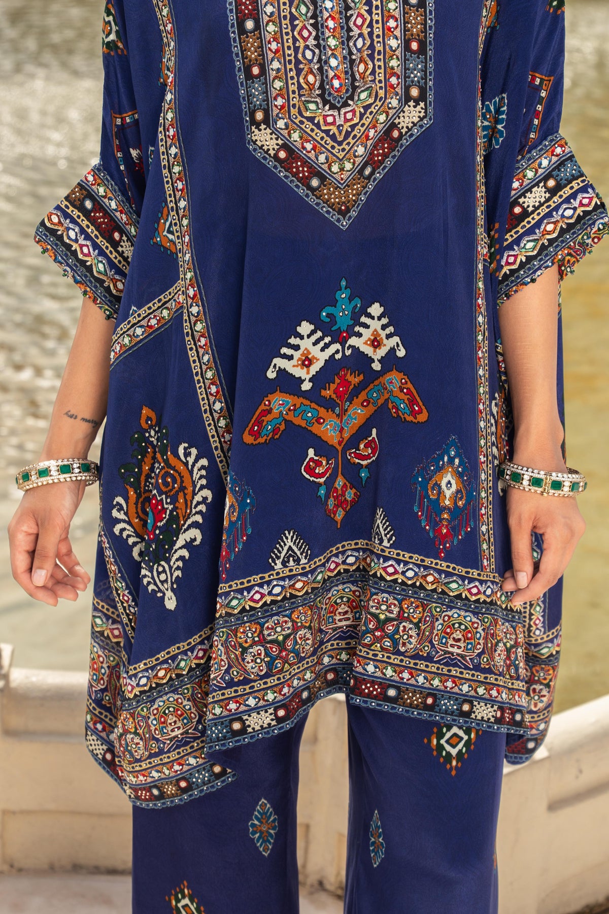 Khwaab Indigo Kaftan Set