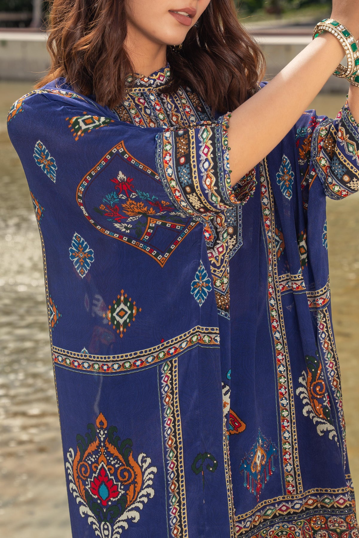Khwaab Indigo Kaftan Set