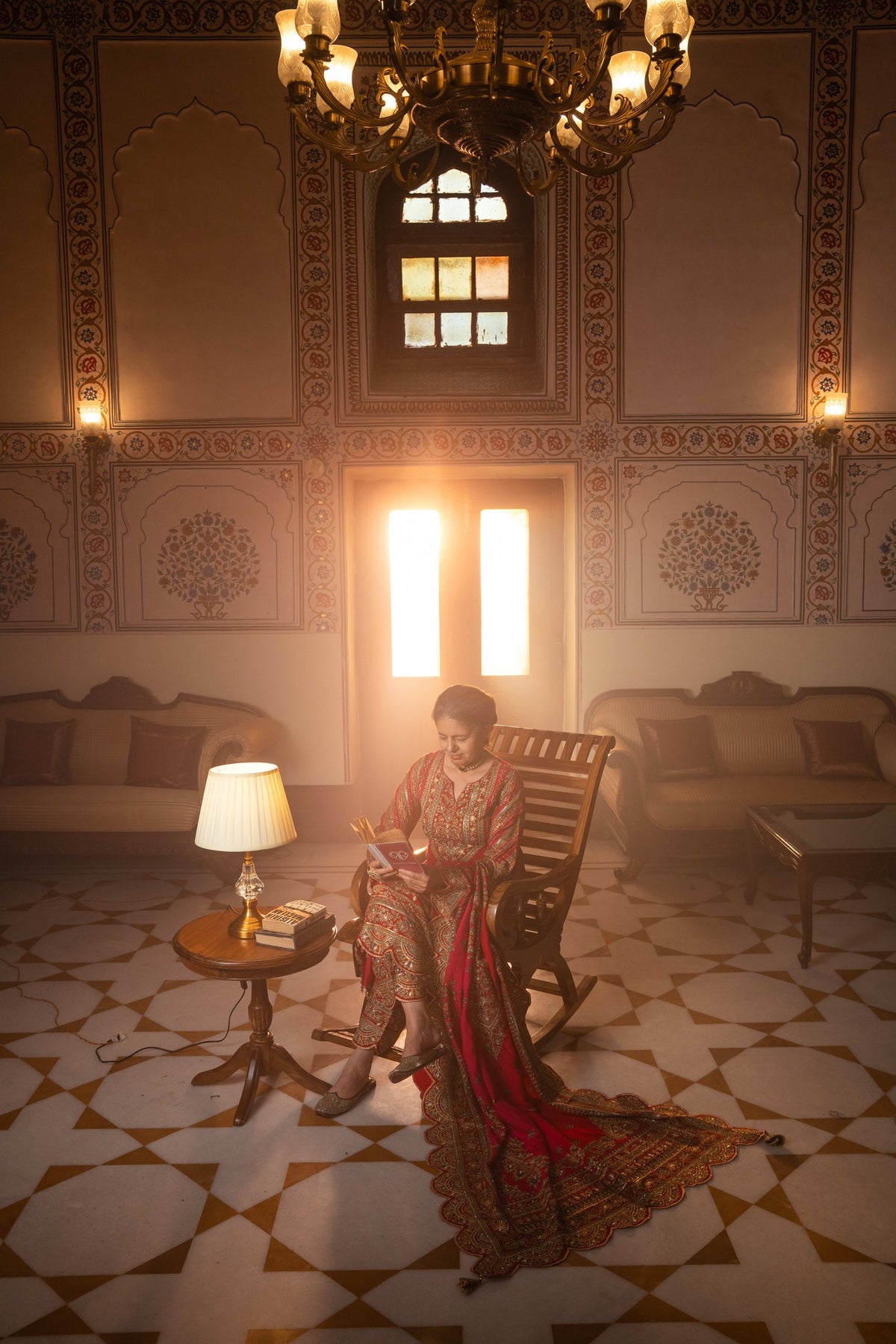 Adaa Raani Pink A-Line Long Kurta Set