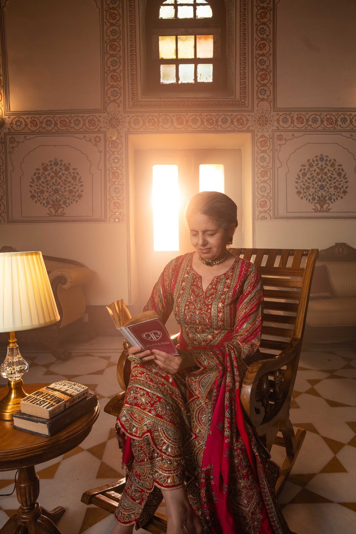 Adaa Raani Pink A-Line Long Kurta Set
