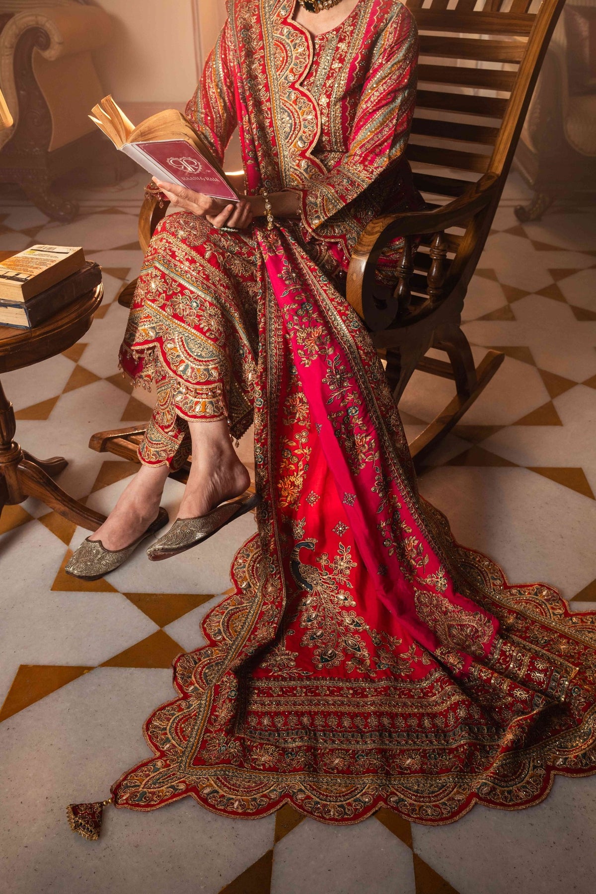 Adaa Raani Pink A-Line Long Kurta Set
