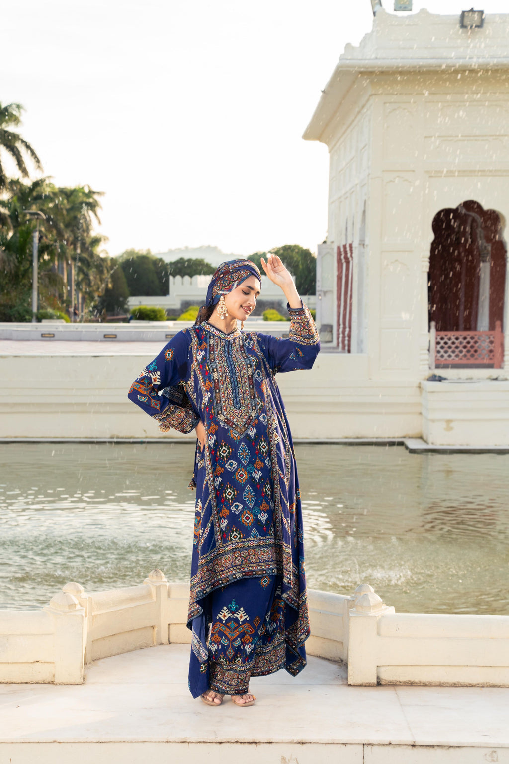 Ziya Indigo A-Line Kurta Set