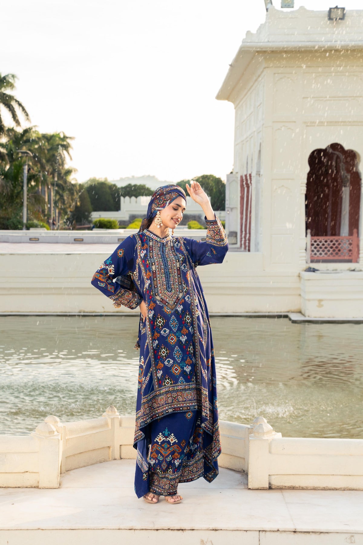 Ziya Indigo A-Line Kurta Set