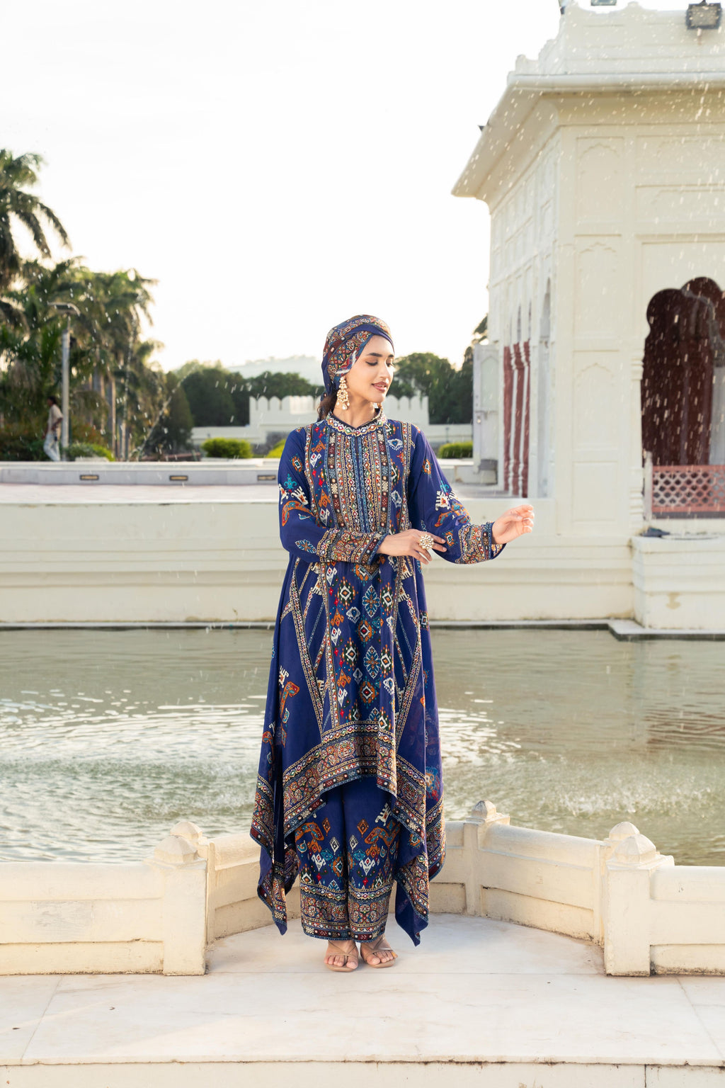 Ziya Indigo A-Line Kurta Set