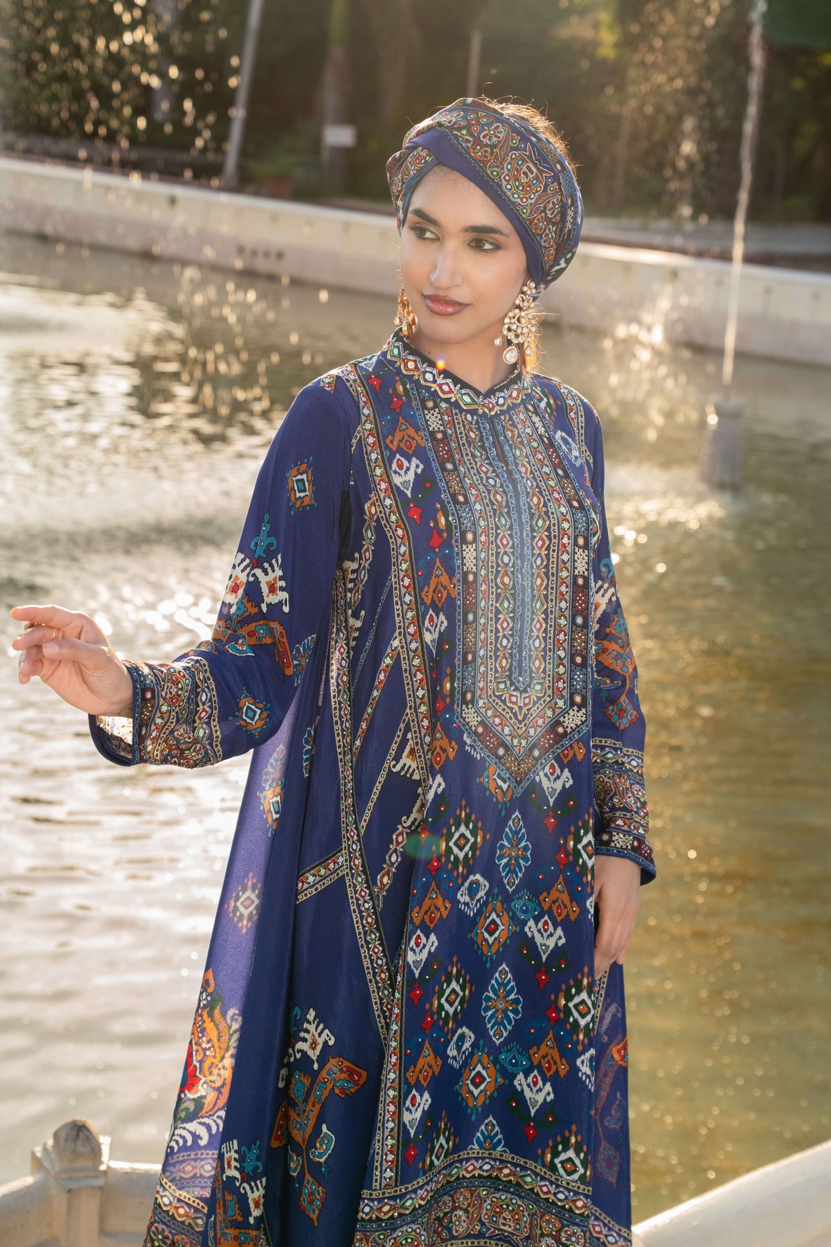 Ziya Indigo A-Line Kurta Set