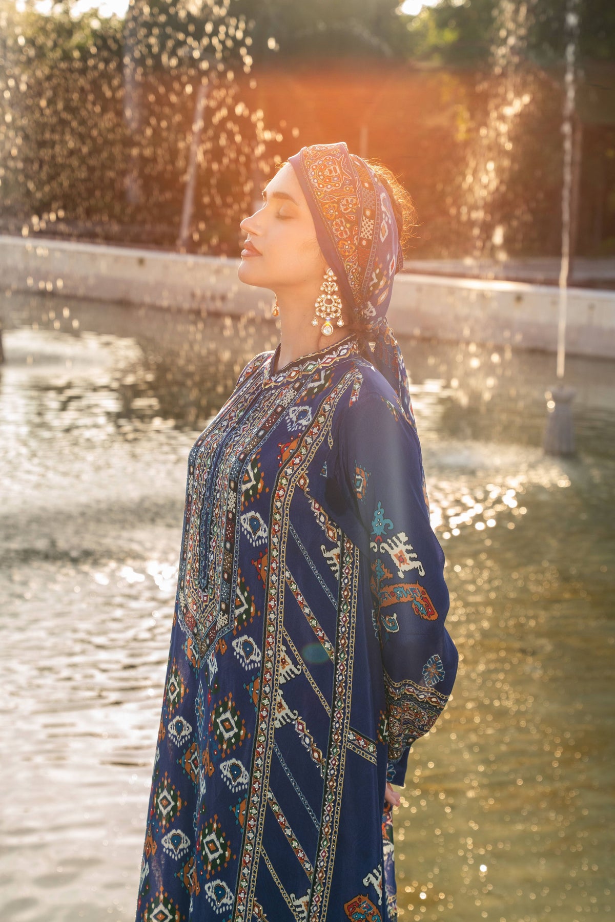 Ziya Indigo A-Line Kurta Set