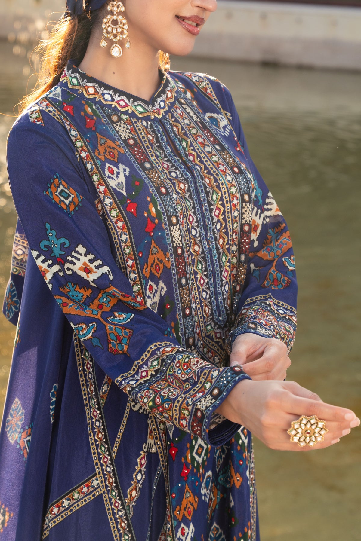 Ziya Indigo A-Line Kurta Set
