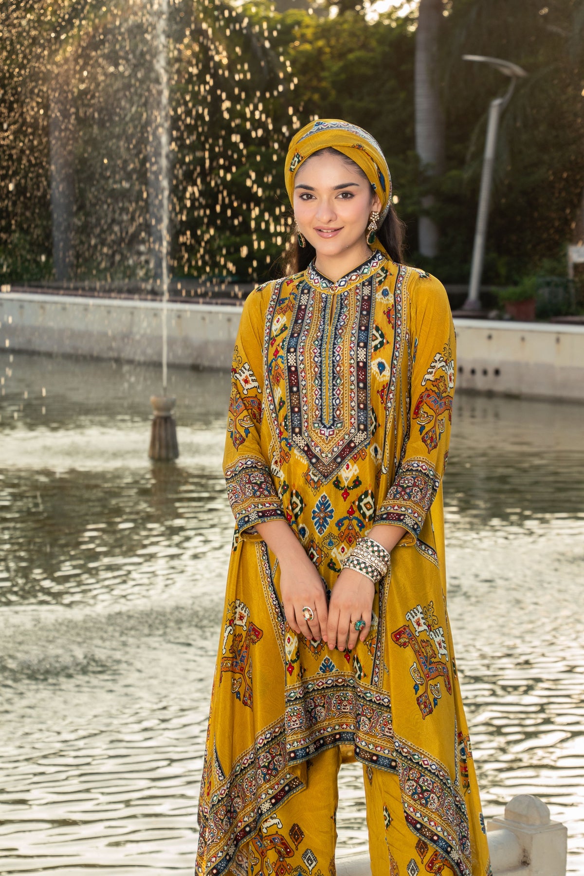 Ziya Mustard A-Line Kurta Set