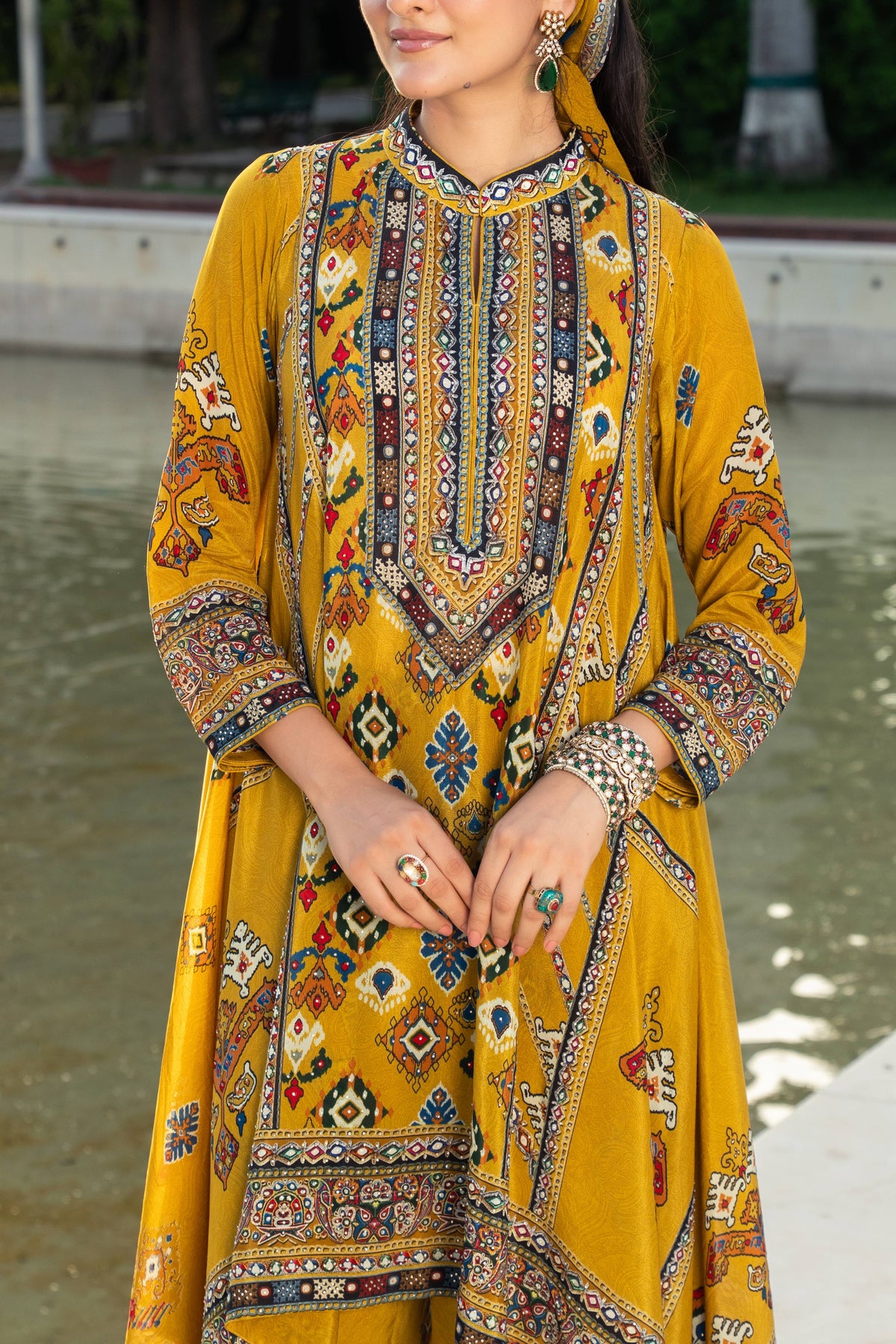 Ziya Mustard A-Line Kurta Set