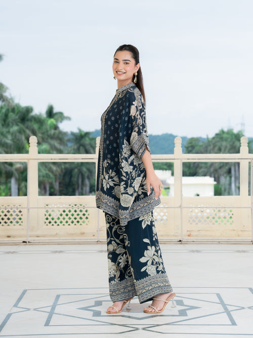 Gulnaar Black Kaftan Set