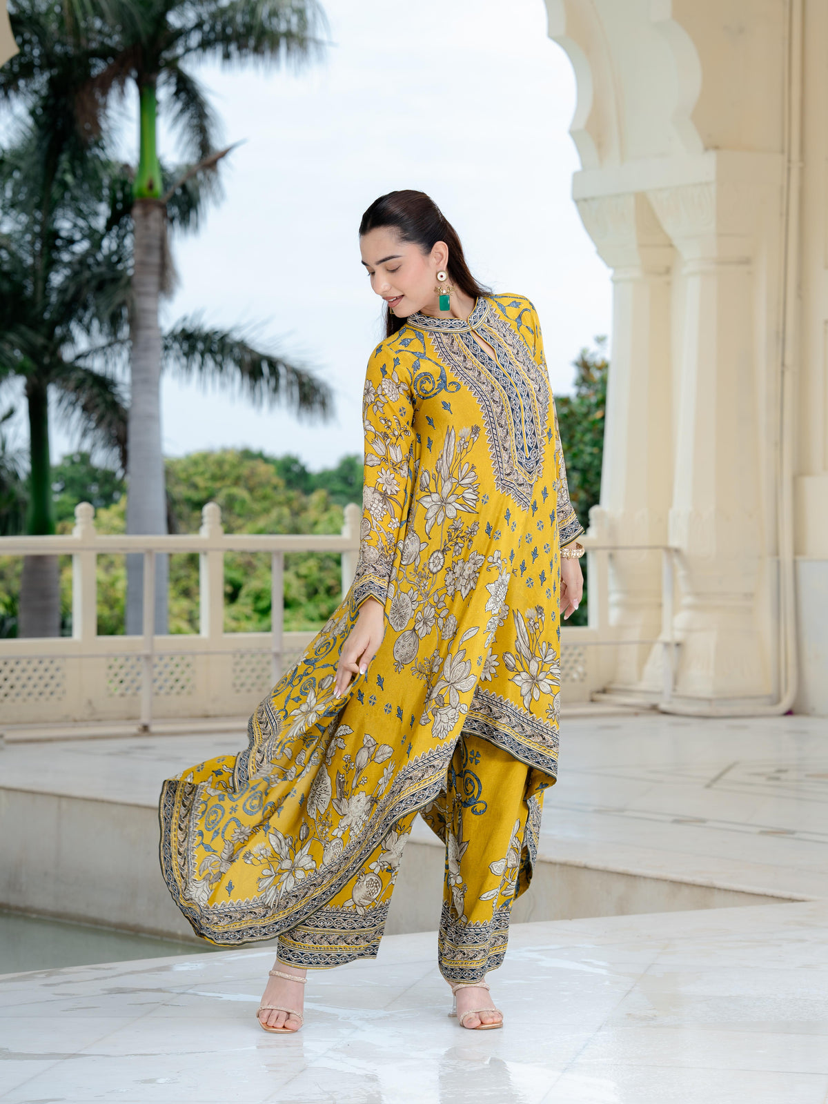 Nargis Mustard A-Line Kurta Set