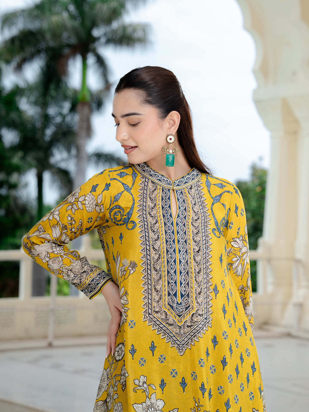 Nargis Mustard A-Line Kurta Set