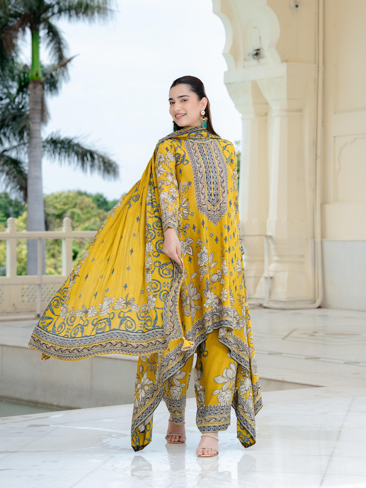 Nargis Mustard A-Line Kurta Set