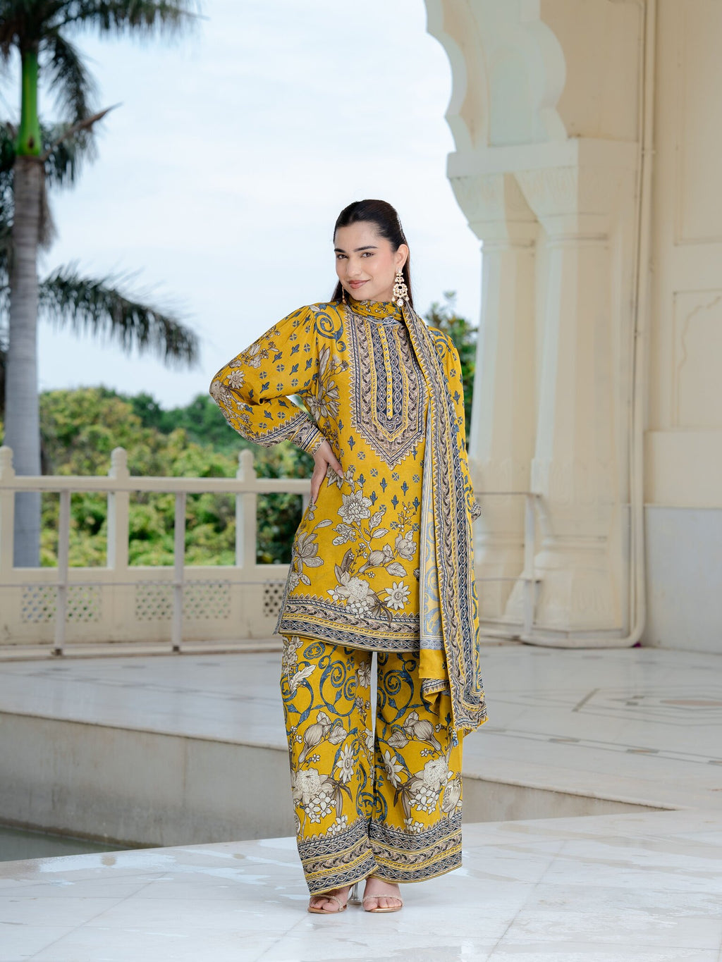 Meher Mustard Short Kurta with Pants