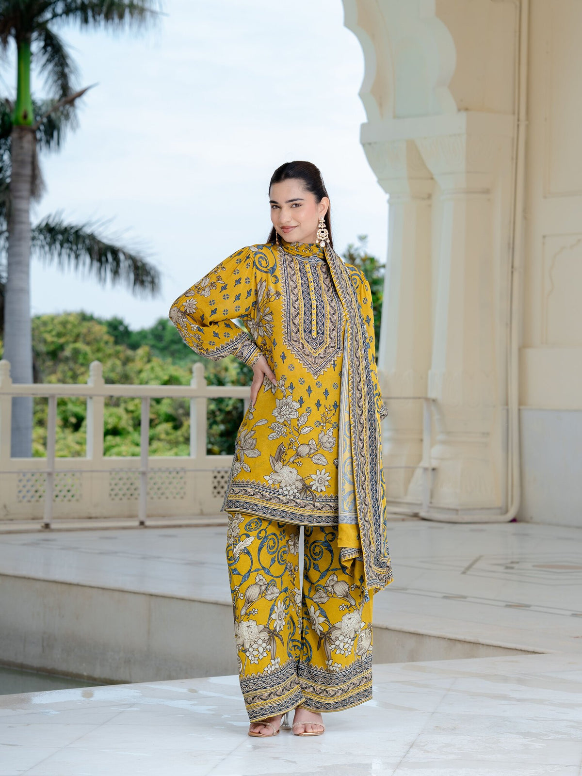Meher Mustard Short Kurta with Pants