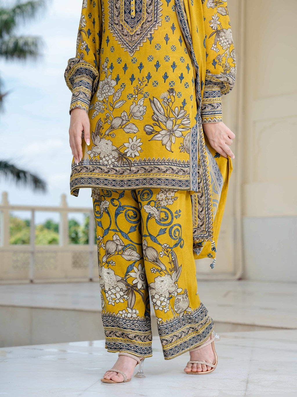 Meher Mustard Short Kurta with Pants