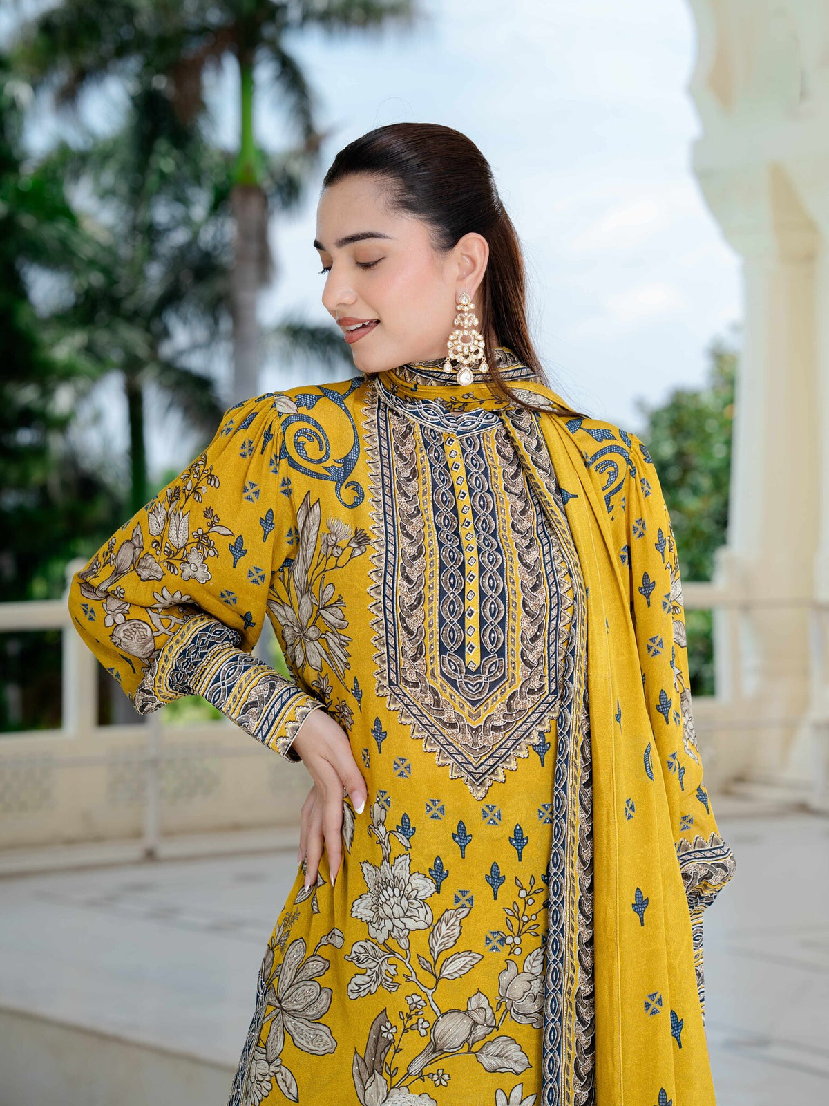 Meher Mustard Short Kurta with Pants