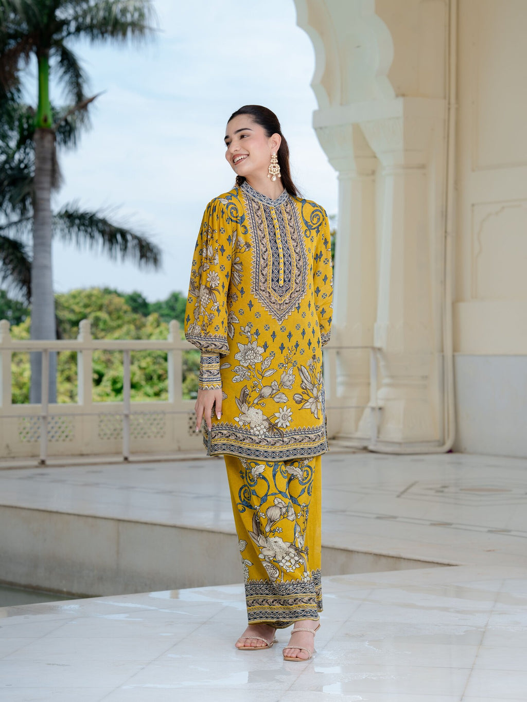 Meher Mustard Short Kurta with Pants