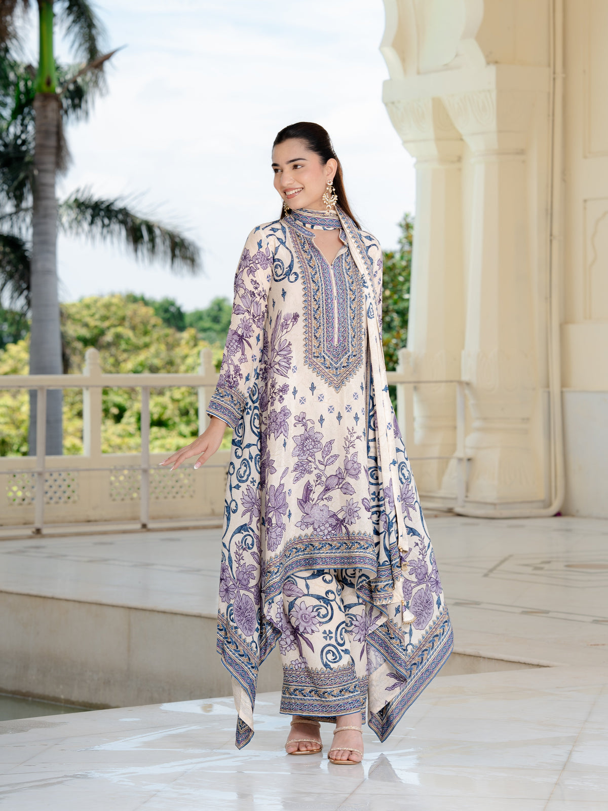 Nargis Off-White A-Line Kurta Set