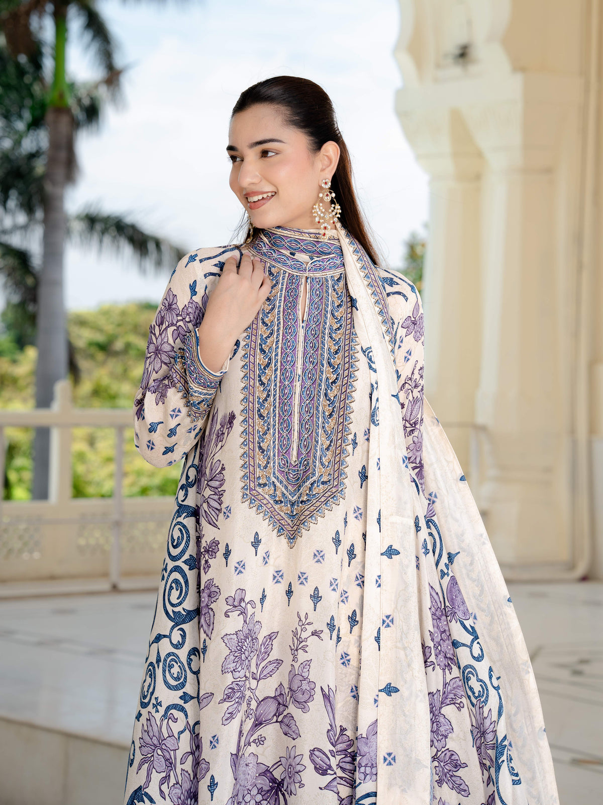 Nargis Off-White A-Line Kurta Set