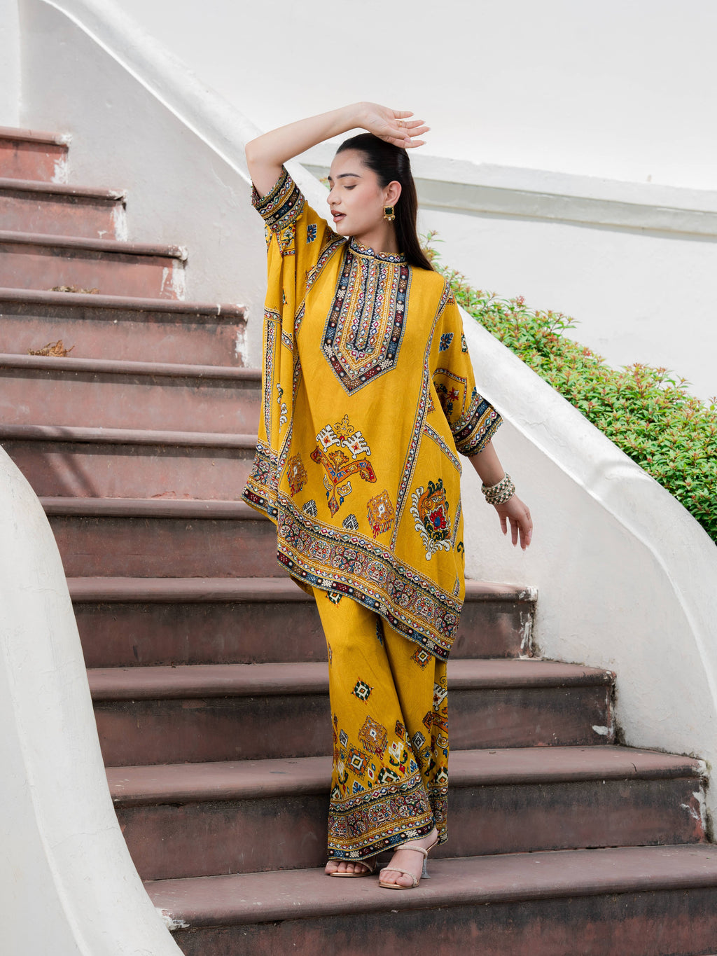 Khwaab Mustard Kaftan Set