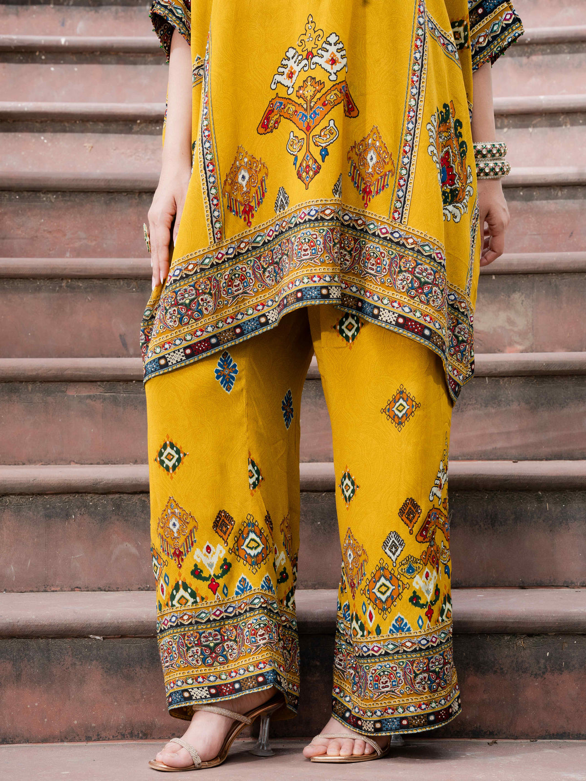 Khwaab Mustard Kaftan Set