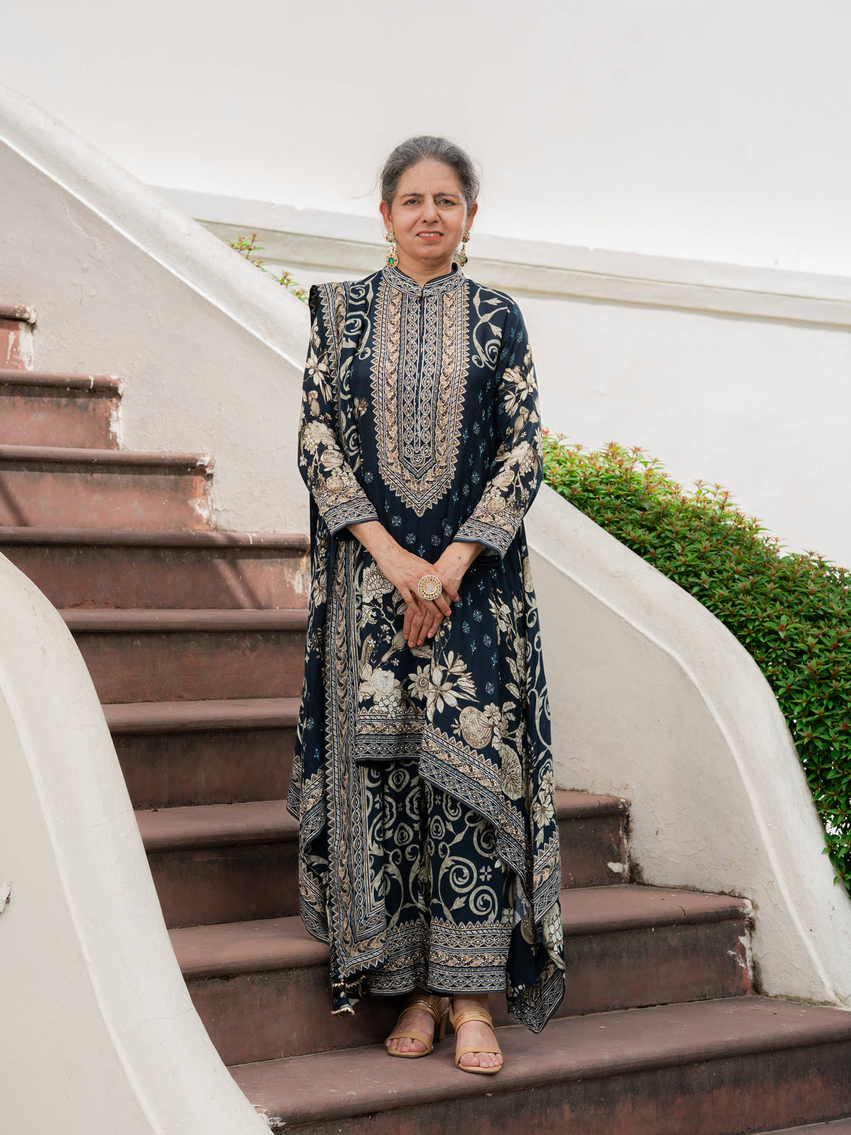 Nargis Black A-Line Kurta Set