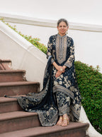 Nargis Black A-Line Kurta Set