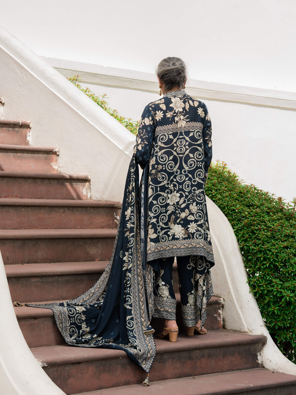 Nargis Black A-Line Kurta Set