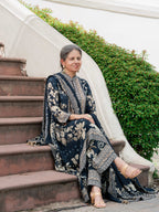 Nargis Black A-Line Kurta Set