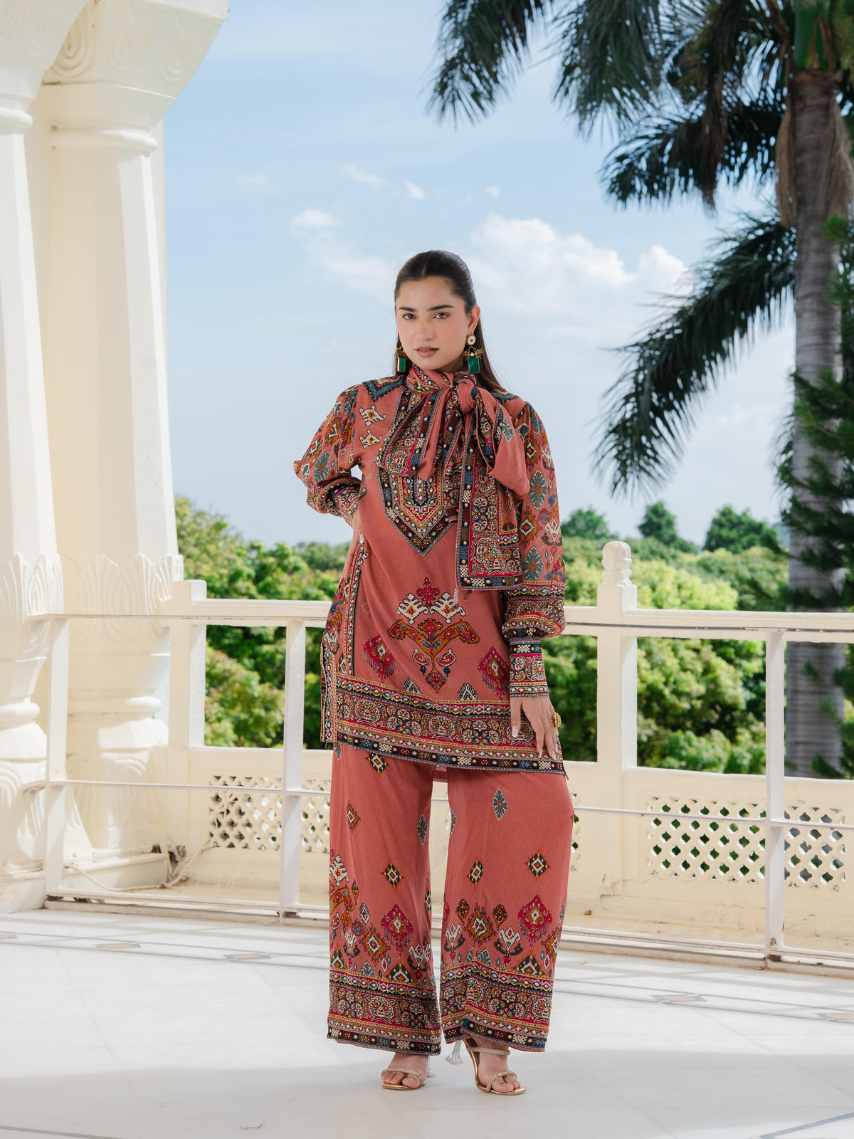 Saanjh Blush Pink Short Kurta with Pants