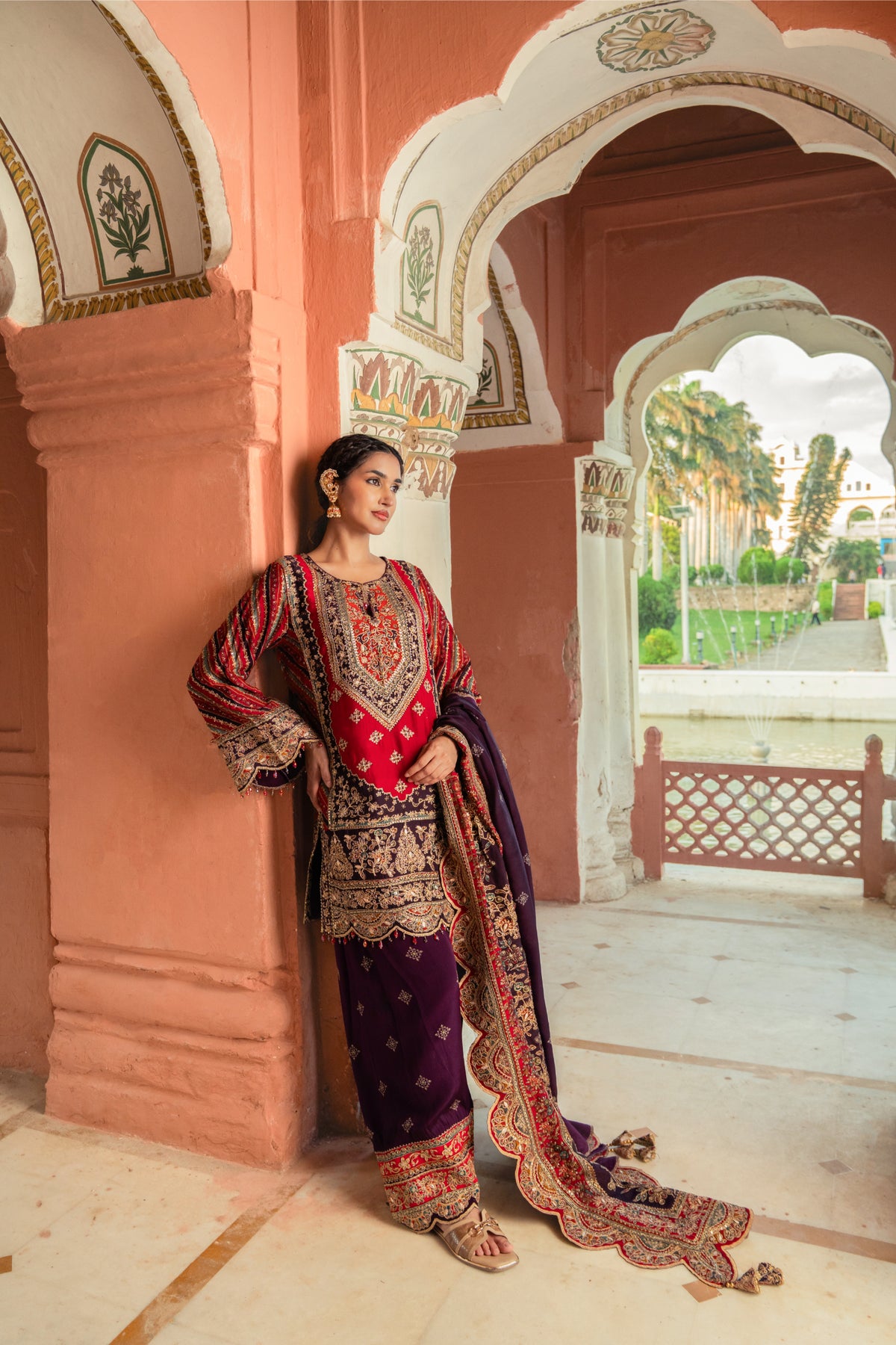 Noor Purple Kurta with Farshi Salwar