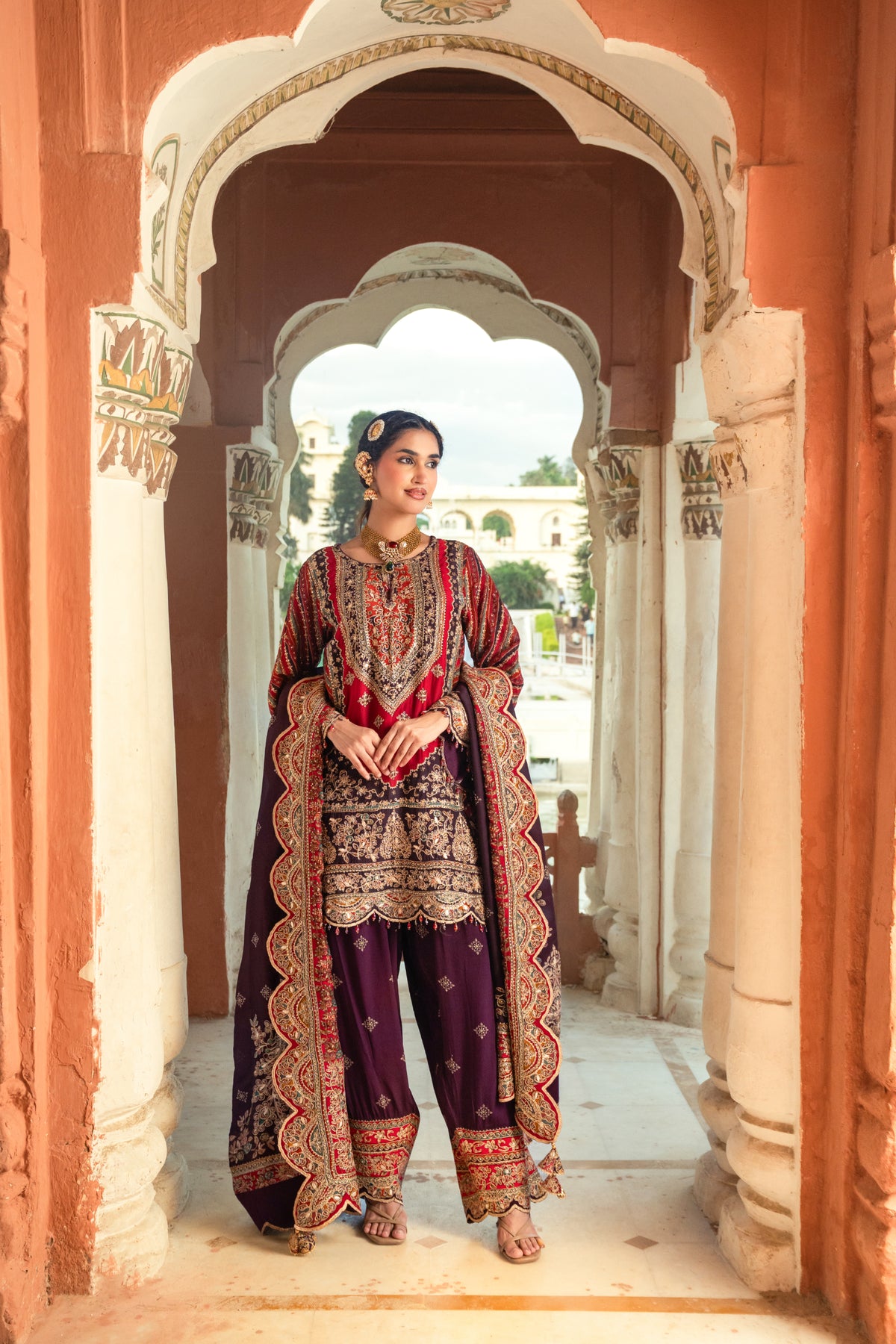 Noor Purple Kurta with Farshi Salwar