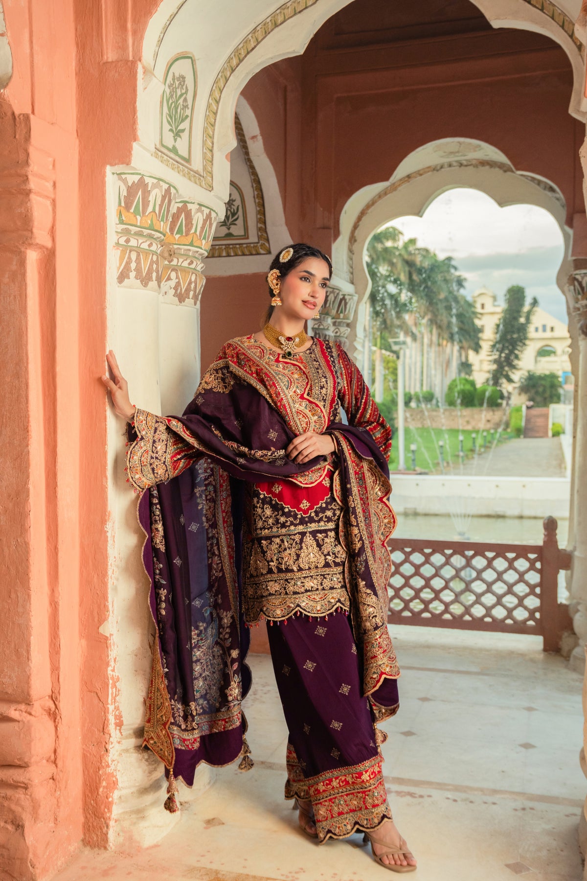 Noor Purple Kurta with Farshi Salwar