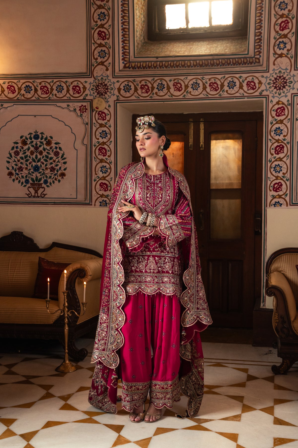 Noor Raani Pink Kurta with Farshi Salwar